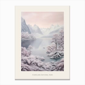 Dreamy Winter National Park Poster  Fiordland National Park New Zealand 4 Canvas Print