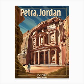 Travel Poster For Petra Jordan Canvas Print