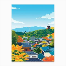 Kyoto Japan 1 Colourful Illustration Canvas Print