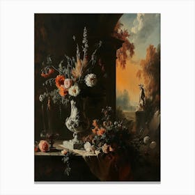 Baroque Floral Still Life Statice 3 Canvas Print