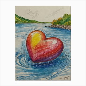 Heart In Water 3 Canvas Print