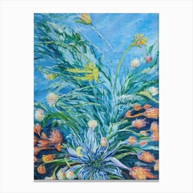 Kniphofia Floral Print Bright Painting Flower Canvas Print