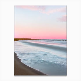 Beadnell Bay Beach, Northumberland Pink Photography 2 Canvas Print