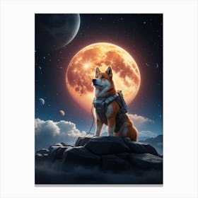Shiba inu in the moon #1 Canvas Print