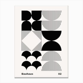 Geometric Bauhaus Poster B&W 2 Canvas Print