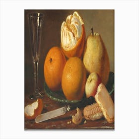 Still Life With Fruit And A Knife Canvas Print