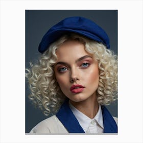 Blond Woman With Curly Hair Canvas Print