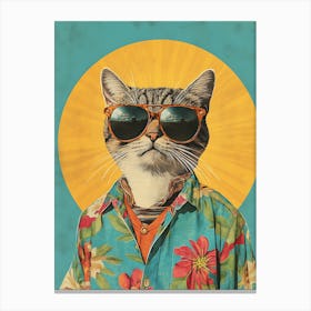 Vintage Retro Poster Cool Cat 7 Canvas Print