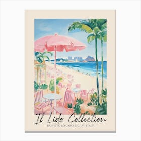 San Vito Lo Capo, Sicily   Italy Il Lido Collection Beach Club Poster 3 Canvas Print