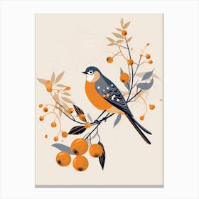 Bird With Berries Canvas Print