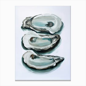 Three Vertical Shucked Oyster Shells Still Life Canvas Print