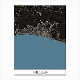 Brighton Black Blue Canvas Print