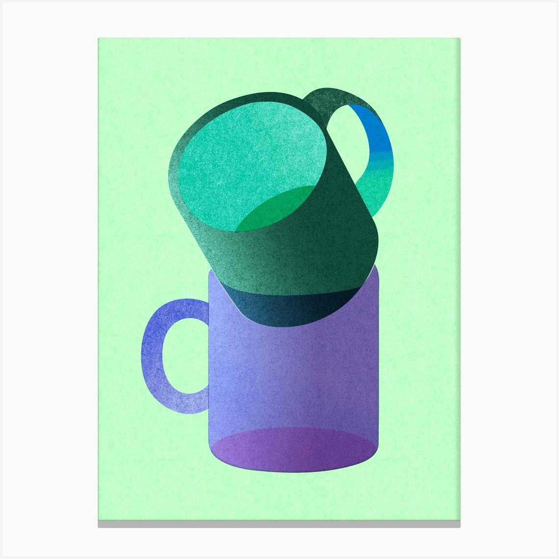 Two Coffee Cups Canvas Print by Colorfuel