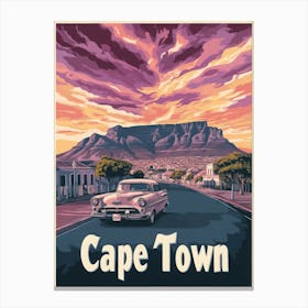 Aihrgdesign A Vintage Travel Poster Of Cape Town Featuring Th Cde277db 8e91 405d A7ed 4bd3e349b374 2 Canvas Print