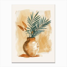 A Dance Of Pastel Lines Mid Century Style Canvas Print