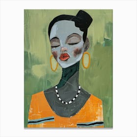 Woman With Earrings 5 Canvas Print