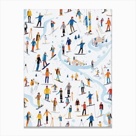 Taos Ski Valley   New Mexico Usa, Ski Resort Illustration 2 Canvas Print