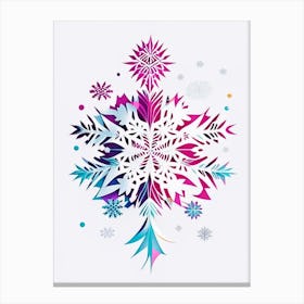 Intricate, Snowflakes, Minimal Line Drawing 2 Canvas Print