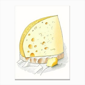 Queso De Bola Cheese Dairy Food Pencil Illustration Canvas Print