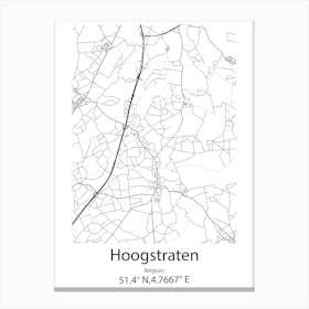 Hoogstraten,Belgium Minimalist Map Canvas Print