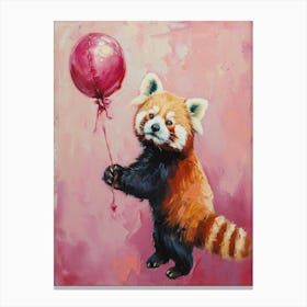 Cute Red Panda 1 With Balloon Canvas Print