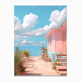 Jonesport Beach Maine Turquoise And Pink Tones 3 Canvas Print