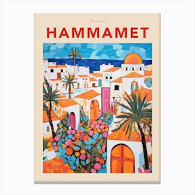 Hammamet Tunisia 2 Fauvist Travel Poster Canvas Print