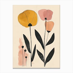 Lyon Flower Market Boho Minimalist Style Canvas Print