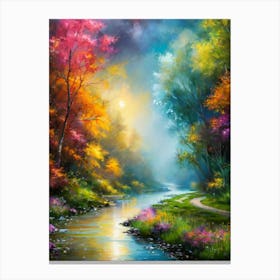 River In The Forest 7 Canvas Print