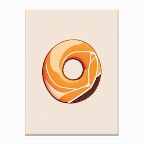 Pumpkin Spice Donut Abstract Line Drawing 1 Canvas Print