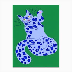 Blue Leopard 1 Canvas Print