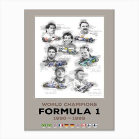 World Champions 1990 - 1999 Canvas Print