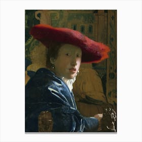 Johannes Vermeer Girl With The Red Hat (C Canvas Print