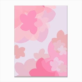 Pastel Pink And Purple Flower Collage Canvas Print