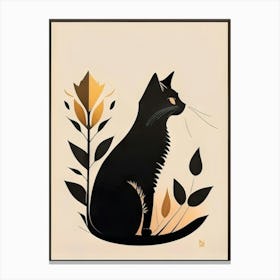 black cat mininalist portrait 11 Canvas Print