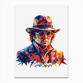 Elton Jhon 01 Portrait Music Icon Style WPAP Pop Art Canvas Print