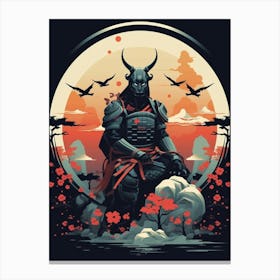 Japanese Samurai Illustration 12 Canvas Print