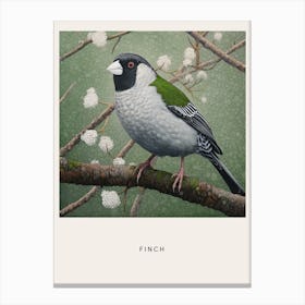 Ohara Koson Inspired Bird Painting Finch 4 Poster Canvas Print