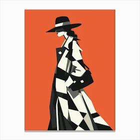 Woman In A Trench Coat Canvas Print