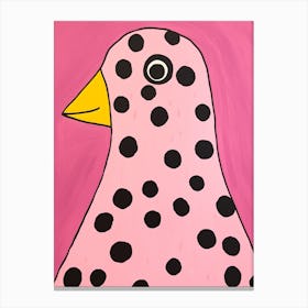 Pink Polka Dot Mallard Duck Canvas Print