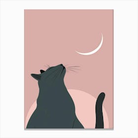 Cat In The Moonlight 6 Canvas Print