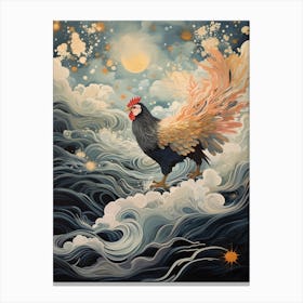 Rooster 1 Gold Detail Painting Canvas Print