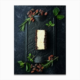 Cheesecake — Food kitchen poster/blackboard, photo art Canvas Print