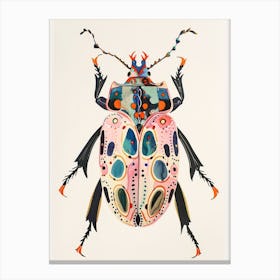 Colourful Insect Illustration Beetle 21 Canvas Print