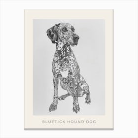 Bluetick Hound Dog Line Sketch 1 Poster Canvas Print