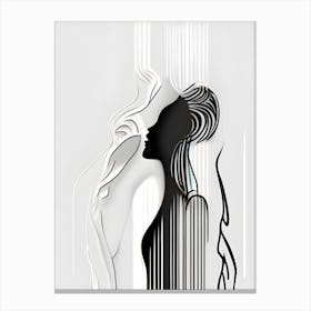 Abstract Woman In Black And White Canvas Print