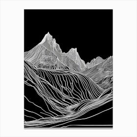 Y Garn Mountain Line Drawing 3 Canvas Print