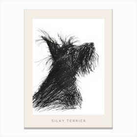 Skye Terrier Dog Line Sketch 2 Poster Canvas Print