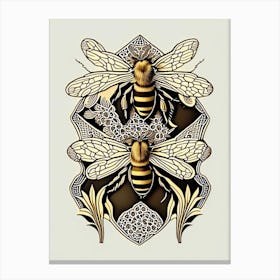 Wax Bees 2 William Morris Style Canvas Print