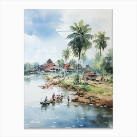 Suan Nong Nooch Garden Thailand Watercolour 4 Canvas Print